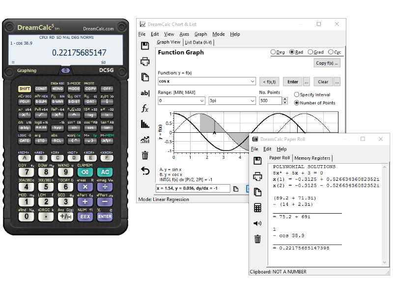 DreamCalc Scientific Graphing Calculator screenshot